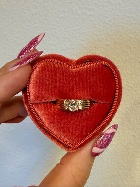 Vintage 14k Gold Electroplate CZ Ring size 7